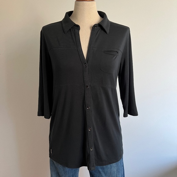 Lole - Black Button Down Shirt - Picture 1 of 7